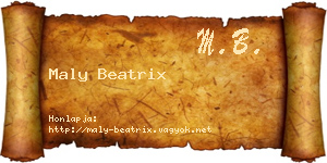 Maly Beatrix névjegykártya